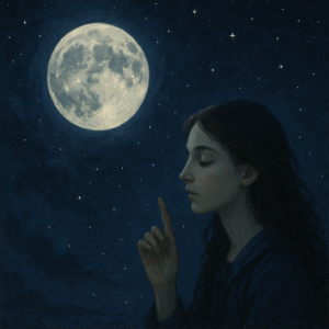 Moonlit whispers in a sky of quiet stars.